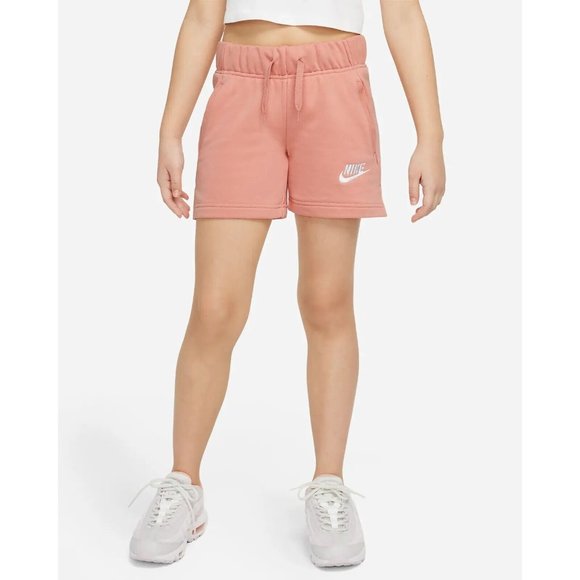 Nike Girl's Sportswear Club‎ French Terry Shorts DA1405 Peach Size Large NWT - Picture 1 of 3